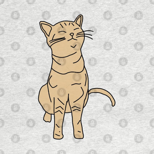 Cute Cat Minimal Line Drawing by ellenhenryart